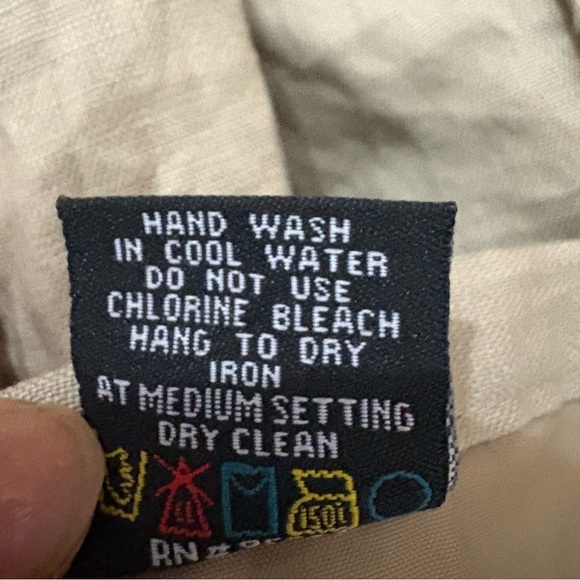 Willi Smith 100% Linen Knee Length Skirt Beige Flare Sz 12 Western Boho Lined - Picture 8 of 8